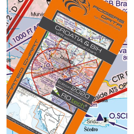 Chorwacja VFR Mapa ICAO 2025 Chorwacja VFR Mapa ICAO 2025