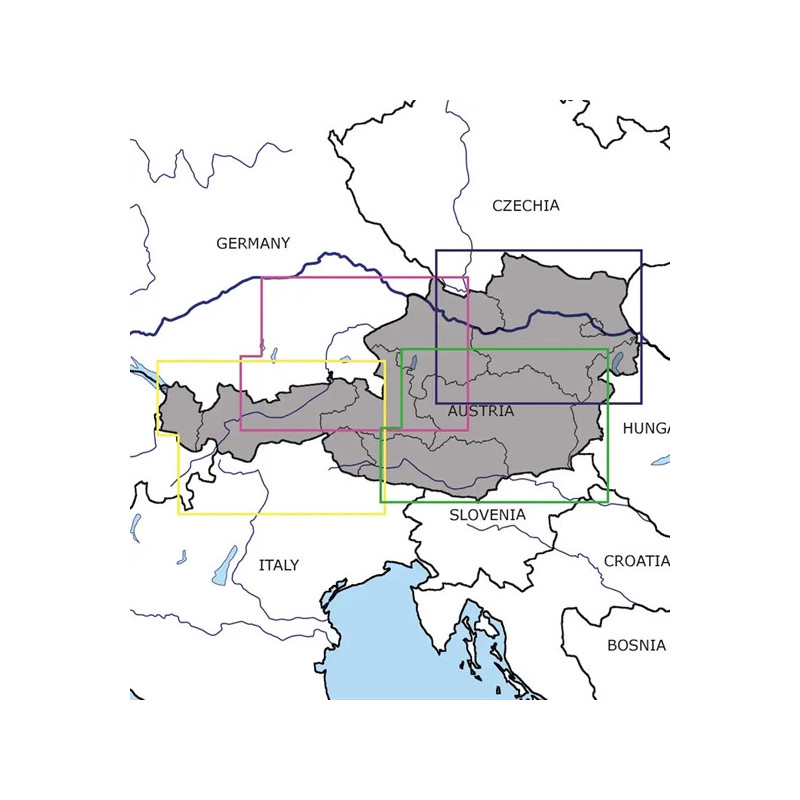 Mapa VFR Rogers Data Austria 1:200 000 4 arkusze 2025 Mapa VFR Rogers Data Austria 1:200 000 4 arkusze 2025