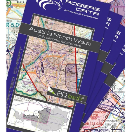 Mapa VFR Rogers Data Austria 1:200 000 4 arkusze 2025 Mapa VFR Rogers Data Austria 1:200 000 4 arkusze 2025